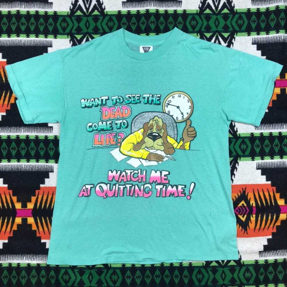 1980s Quitting Time Novelty T-Shirt